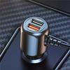 Grabadora de conducción con cargador USB dual y carga rápida QC3.0 con cable de 3,5 m, purificador electrónico para perros para coche.