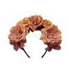 Europeu e Americano tecido artificial rosa flor headband feriado vestir-se festa headband noiva moda feriado cocar Garland