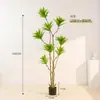 Planta de Bambú Lirio Artificial en Maceta, Planta Verde de Pie Estilo Lujo Ligero, Decoración de Sala de Estar Nórdica, Flores Artificiales, Árboles Artificiales, Plantas Verdes Artificiales