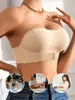 Sujetador tipo banda de estilo europeo y americano, transfronterizo, de cierre frontal, sin tirantes, push-up, antideslizante y anti-exposición para mujer, disponible en tallas grandes, diseñado para levantar y dar soporte