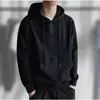 Fabricante exclusivo transfronterizo al por mayor sudadera con capucha de color sólido casual versátil para pareja sudadera de punto de manga larga holgada para hombre ins