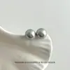 Pendientes de botón de Plata 999 con Perla Genuina, Diseño de Moda de Gama Alta de Nicho, Pendientes Versátiles y Únicos