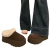 Botas de mujer estilo Birkenstock, de suela gruesa, forradas de polar, peludas, perfectas para usar al aire libre, nueva colección otoño/invierno 2026, botas de nieve fáciles de poner, pantuflas de algodón