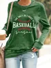 Estação Independente de Comércio Exterior Loja Autoconstruída shopify Amazon Transfronteiriça Camiseta Feminina de Manga Longa Estampada BASEBALL