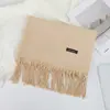 Novo Cachecol Quente Versátil Outono e Inverno Xale de Franja Cor Pura Estilo Casal Cachecol Longo Imitação de Caxemira Em Nome de
