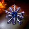 Broche de Copo de Nieve Mixto de Zirconia de Cristal Azul de Alto Quilate para Coche Grande de Uso Pesado Transfronterizo Broche de Moda de Lujo Ligero