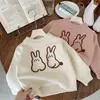 Suéter para niña de nuevo estilo, moderno y cálido para otoño e invierno, cuello redondo, engrosado, adecuado para bebés y niños pequeños, tejido de punto pullover