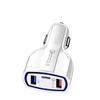 Cargador de coche inteligente transfronterizo de uno a tres cabezales de carga rápida tipo C QC3.0 cabezal de carga USB PD multipuerto para coche