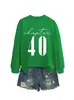 Capítulo 40 Amazon eBay Loja Independente Casual Confortável Feminino Outono Inverno Gola Redonda Manga Longa Moletom Camisa Base