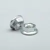 Suministro de Fábrica Tuerca Hexagonal con Brida de Acero al Carbono Galvanizado con Diente Base Plana Negra Tuerca con Brida M6/M8/M10
