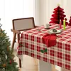 Mantel de Navidad Impermeable y a Prueba de Aceite Sin Lavar Mantel de Ambiente Año Nuevo Rojo Decoración Festiva Mantel para Mesa de Café