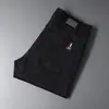 Jeans Negros de Gama Alta de Nueve Puntos para Hombre Pantalones Ajustados Moda Europea Modernos de 9 Puntos Verano Delgados de Moda Marca