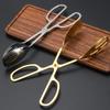 Clip para alimentos dorado de acero inoxidable no magnético de alta calidad, clip para buffet, clip para pastel y postre, clip para pan, clip de tijera