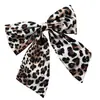 Pinza para el Cabello con Lazo Grande Estampado de Leopardo Transfronterizo Europeo y Americano Pinza de Resorte para el Cabello Semi-atado para Mujer Accesorios para el Cabello Pinza Completa de Diamante