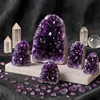 O fabricante fornece geodos de ametista prontos para envio e enfeites de tigela de tesouro para hall de entrada e mesa, bem como artesanatos de cristal desmagnetizantes para dropshipping.