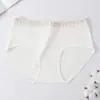 Roupa íntima feminina de gaze de algodão para bebê grau A, antibacteriana 10A, fundo 100% algodão, calcinha triângulo de algodão puro respirável, fabricante