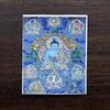 Thangka Hecho a Mano Color Dorado Núcleo Verde Maestro de la Medicina Madre Fo Zakilam Pintura de Color Lienzo Pasado y Presente Se Puede Cambiar