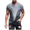 Playera de Verano para Hombre 2024 Cuello Redondo Estampada Holgada Top Delgado Transpirable Manga Corta Top de Vacaciones