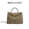 Bolso de Mujer Tejido a Mano de Gamuza Esmerilada Hecho a Medida de Fábrica, Bolso de Hombro Cruzado de Moda Retro, Bolso de Mano Versátil para el Día a Día