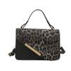 Bordado Personalizado Estampa de Leopardo Cor Contrastante Nova Coleção Primavera 2025 Moda Casual Portátil Ombro Transversal Pequena Bolsa Quadrada para Mulheres