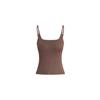 Camisole de Outono com Decote Quadrado e Bojo para Mulheres, Confortável e Respirável, Estilo Simples e Elegante, Costas Bonitas, Top sem Mangas
