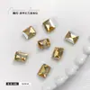 Joias para Unhas Artísticas de Açúcar Rochoso Diamantado Retangular Ângulo Reto Fundo Pontiagudo Diamante Quadrado Cubo de Gelo de Açúcar Pedras Strass para Unhas de Vidro Atacado Strass de Cristal