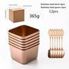 Juego de 12 Piezas de Cuenco para Salsa de Acero Inoxidable 304, Cuenco Dorado para Salsa, Plato para Condimentos, Taza para Salsa, Cuenco para Salsa de Mermelada con Cuchara