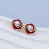 Brincos Vermelhos de Ano Novo Pérolas Naturais de Água Doce Brincos de Prata Esterlina S925 para Mulheres Luxo Leve Brincos de Pérola de Alta Qualidade Atacado