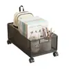 Estante organizador de mochila escolar con ruedas para estudiantes, carrito para libros para estudiantes de secundaria, almacenamiento móvil debajo del escritorio para aulas de estudiantes