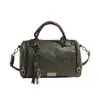 Bolsa de Ombro Mais Vendida Transfronteiriça, Bolsa de Mão Retrô, Bolsa Boston Pillow de Couro Macio de Grande Capacidade, Bolsa Feminina com Pingente de Franja