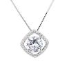 S925 cadeia de clavícula de prata esterlina micro-incrustada quadrado diamante zircão pingente temperamento feminino europeu e americano clássico moda jóias versão de moda