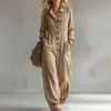 Ropa de mujer transfronteriza europea y americana 2026, nuevo mono casual de moda de otoño con bolsillo y cuello en V de manga larga