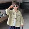 Ropa de Primavera y Otoño para Niños Camisa con Estampado de Letras 2026 Nuevo Estilo Coreano Camisa Casual Guapa para Niños Ropa para Bebés