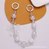 Nuevo Estilo Colgante Llavero Flor Hueca de Acrílico Chapado de Cinco Pétalos, Accesorios de Cuentas de Color Sólido Frescos y Simples para Decoración de Bolso