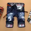 Shorts transfronteiriços jeans de verão calças médias masculinas jeans rasgado shorts masculinos de comércio exterior em denim reto stretch masculinos