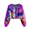 Patrón Transfronterizo Nuevo Grupo Cazador de Brujas K-Pop Sudadera Casual Corta para Chicas Estampado 3D Cuello Redondo Suministro