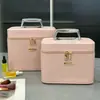 Bolsa de Cosméticos Portátil Estilo Coreano 2025 Grande Capacidade Bolsa de Ombro em PU Estojo de Cosméticos Caixa de Armazenamento de Cosméticos Caixa de Presente Souvenir