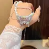 Collar de Perlas Mariposa Rosa Dulce Diseño de Nicho Sentido de Alta Gama Cadena para Clavícula Cadena para el Cuello del Vestido de Novia Accesorios para Mujer