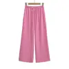 Nuevos pantalones casuales de Tencel finos de verano 2026 para mujer, estilo coreano holgado versátil de seda helada rectos de pierna ancha de lino largos