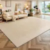 Alfombra para Sala de Estar, Lavable y Limpiable, Estilo Vintage Crema, Lujo Ligero Francés, Alfombrilla de Piso para Sofá de Dormitorio de Gama Alta, Cobertura Completa de Área Grande