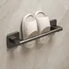 Estante para pantuflas de baño, estante de almacenamiento para pared sin perforaciones para baño, inodoro y entrada, con drenaje para zapatos