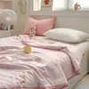 Colcha de Verão de Algodão de Fibra Longa Classe A com 60 Contagens, Colcha Lavável para Ar Condicionado, Colcha de Bebê Fofa com Desenhos Animados com Núcleo Fino de Soja