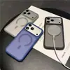 Adecuado para funda magnética con sensación de piel de agujero grande para Apple 17 Promax, funda protectora mate con sensación de piel para iPhone 16 15 Anti-Caídas 14