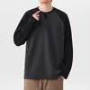 Camiseta de Manga Larga Waffle Pesada Tallas Grandes para Hombre Tendencia Otoño Primavera Hombre Gordo Extra Gordo Extra Grande Holgada Manga Raglán Camiseta Interior