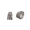 Brincos de Agulha Prata para Mulheres, Brincos de Luxo Leve de Alta Qualidade com Senso de Design, Ear Cuffs de Nicho, Brincos de Argola Exagerados para Rostos Quadrados e Redondos, Argolas Lisas Estilo Francês