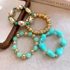 Conjunto de Pulseiras Elásticas Acrílicas Geométricas Irregulares Transfronteiriças Europeias e Americanas Design de Nicho Pulseira de Mão Joia de Mão Personalizada para Mulheres