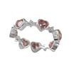 Anillo de Zirconia Rosa con Forma de Corazón Dulce para Mujer, Anillo Abierto Color Melocotón Brillante para el Día a Día, Anillo Artístico Único para el Dedo Índice, Moderno