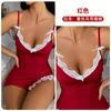 Leopard estampa feminina sexy lingerie profunda V renda pulseira vestido de noite dividido plus size bainha lingerie sexy conjunto de duas peças