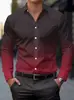 Camisas de Manga Larga para Hombre, Estilo Casual, Modernas y Tendencia, Estampado Digital 3D, Tallas Grandes, Casuales y Versátiles, Exportación Europea y Americana