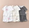 Conjunto infantil de shorts e camiseta de manga curta para meninos e meninas, roupa de casa, algodão com amônia, solto, popular, Songyou xisongwu, exportação para o Japão A